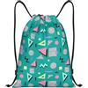 SMAZDFXX Zaino con coulisse in stile vintage anni '80 e '90, pieghevole, con cordoncino, zaino sportivo, borsa da palestra, impermeabile, leggero, per yoga, 16,5 X19,6 modello 1-171