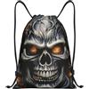 SMAZDFXX Zaino con coulisse Borsa sportiva da palestra Cool Evil Skull Borse con coulisse per palestra Sport Yoga Viaggio Piccolo