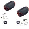 Minhe Set di maniglie per mulinello da spinning a goccia d'acqua compatibile con attrezzatura da pesca DAIWA, include 2 pulsanti, viti, armadietti, guarnizioni e cuscinetti (rosso)