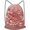 SMAZDFXX Zaino con coulisse, carta da parati in oro rosa, borsa con cordoncino, zaino pieghevole, borsa sportiva da palestra per lo shopping e lo yoga