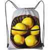 SMAZDFXX Zaino con coulisse e cerniera One Basket Lemons Print Sacca sportiva da palestra con tasca portaoggetti per palestra, yoga, viaggi