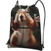 SMAZDFXX Zaino con coulisse scoiattolo divertente animale borsa a tracolla zaino pieghevole borsa sportiva palestra per lo shopping yoga