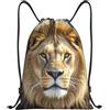 SMAZDFXX Zaino con coulisse Borsa sportiva da palestra Immagine leone Borse con coulisse per palestra Sport Yoga Viaggio Medio
