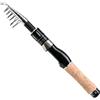 Minhe Canna da pesca telescopica in fibra di carbonio, portatile, pieghevole, per viaggi, acqua dolce, salata, trota spigola, 1,6 m, nero (nero 180)