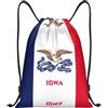 Pidgazdfgv Iowa State Flag Zaino con coulisse Sport Palestra Sackpack Tasche in rete Borsa a corda resistente all'acqua Donne Uomini, Nero , S, Classico