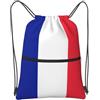 SMAZDFXX Zaino con coulisse e cerniera, stampa bandiera francese, sacco da palestra sportivo con tasca portaoggetti per palestra, yoga, viaggi
