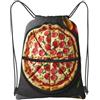 SMAZDFXX Zaino con coulisse e cerniera, grande, con stampa di pizza, per palestra, yoga e viaggi