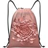 SMAZDFXX Zaino con coulisse, carta da parati in oro rosa, borsa con cordoncino, zaino pieghevole, borsa sportiva da palestra per lo shopping e lo yoga