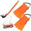 Cabilock Snorkeling gear con maschera anti-perdita e pinne taglia 25-30, set in materiali PVC+PC+PP+EVA, per in parchi acquatici e vacanze in famiglia