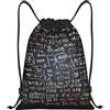 SMAZDFXX Zaino con coulisse, borsa con cordoncino per formule matematiche, zaino pieghevole, borsa sportiva da palestra per lo shopping e lo yoga