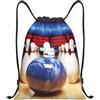 SMAZDFXX Zaino con coulisse Borsa sportiva da palestra Bowling Borse con coulisse per palestra Sport Yoga Viaggio Medio