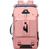 WANWEN Zaino Grande da Viaggio 60L/80L, Bagaglio Impermeabile (Rosa,60L) | Zaino Trekking con Scomparto Scarpe e Porta PC per Sport e Outdoor