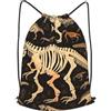 SMAZDFXX Zaino con coulisse, stampa scheletro di dinosauro, borsa con cordoncino, zaino pieghevole, borsa sportiva da palestra per lo shopping e lo yoga