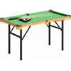 SPORTNOW Tavolo da biliardo pieghevole, mini biliardo, con 2 stecche, 16 palline, gesso e triangolo, con spazzola per biliardo, tavolo da biliardo per adulti, 120 x 63 x 73,5 cm