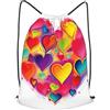 SMAZDFXX Zaino con coulisse Borsa a tracolla a forma di cuore colorato Zaino pieghevole Borsa sportiva da palestra per lo shopping Yoga