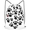 SMAZDFXX Zaino con coulisse, stampa di zampe di cane, borsa con cordino a forma di cuore, zaino pieghevole, borsa sportiva da palestra per lo shopping e lo yoga