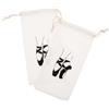 COLLBATH Borsa porta scarpette da punta 2 pezzi in tessuto bianco, sacca per ballerine donna con apertura facile ideale per allenamento e trasporto