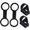 GLEAVI 4 Pezzi Supporto Boccaglio e Supporto Maschera da Immersione in Silicone e ABS Nero, Universale, Flessibile, per Attrezzature Snorkeling