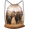 SMAZDFXX Zaino con coulisse, animali selvatici, elefanti, borsa con cordino, zaino pieghevole, borsa sportiva da palestra per lo shopping e lo yoga
