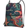SMAZDFXX Zaino con coulisse Borsa a tracolla con polpo astratto Zaino pieghevole Borsa sportiva da palestra per lo shopping Yoga