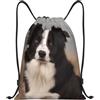 SMAZDFXX Zaino con coulisse Borsa da palestra sportiva Border Collie Borse con coulisse per palestra Sport Yoga Viaggio Piccolo