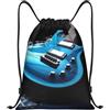 SMAZDFXX Zaino con coulisse Borsa sportiva da palestra Borsa con coulisse per chitarra blu per palestra Sport Yoga Viaggio Piccolo