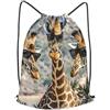 SMAZDFXX Zaino con coulisse Tre giraffe che indossano occhiali da sole Borsa con coulisse Zaino pieghevole Borsa sportiva da palestra per lo shopping Yoga
