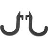 AKOOSY 2 Pezzi Gancio J per Power Rack in Acciaio Nero Finitura Opaca Spruzzata, Design Salvaspazio e Durata Migliorata per Allenamento a Casa e Attrezzature Fitness