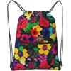 SMAZDFXX Zaino con coulisse e cerniera, motivo a fiori arcobaleno, stampa, sacco da palestra con tasca portaoggetti per palestra, yoga, viaggi