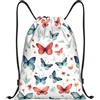 SMAZDFXX Zaino con coulisse Borsa sportiva da palestra Carina farfalla Borse con coulisse per palestra Sport Yoga Viaggio Medio