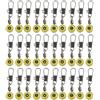 Cabilock 100 Pezzi Connettore Space Bean per Lenza e Esche, Giallo, Acciaio Inossidabile, Struttura Robusta, Riduce la Torsione della Lenza, per Pesca in Acque Rapide e Profonde,