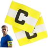 BESPORTBLE 2 Pezzi Fascia da Capitano Calcio Uomo in Nylon Elastico Giallo, Comfort Elevato e vestibilità per Partite di Calcio e Allenamenti