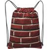 SMAZDFXX Zaino con coulisse e cerniera, stampa in pietra rossa mattone, sacco da palestra sportivo con tasca portaoggetti per palestra, yoga, viaggi