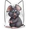 SMAZDFXX Zaino con coulisse Grigio ratto Borsa con cordoncino Zaino pieghevole Borsa sportiva da palestra per lo shopping Yoga