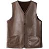 MoSundi Gilet da uomo foderato in pile scamosciato marrone caldo senza maniche (marrone 3XL)