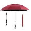 Elyebxj Ombrello per Sedia con Morsetto, Ombrello per Sedia a rotelle Pieghevole e Regolabile a 360° - Parasole con Blocco UV Rosso Vino 23, 00 Pollici