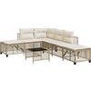 vidaXL Set Divano ad Angolo 3 pz con Cuscini Beige in Polyrattan, Set Divano da Patio, Set Divano in Rattan PE, Set arredo da Giardino