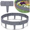 KRUMAD Palizzata da giardino, 250 cm, 10 pezzi, in plastica, bordo per prato, bordo per aiuole, imitazione pietra, resistente alle intemperie, per giardino e scontato (pietra grigia)