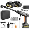 RayShine Idropulitrice portatile senza fili, confezione da 2 batterie 1200 psi, 336 l/h, funzionamento a batteria, con ugello 6 in 1, cannone in schiuma regolabile per auto e giardino