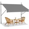 HENGMEI Tenda da Sole a Bracci con Manovella 250x120cm resistente ai raggi UV senza forature Protezione per Il Balcone, Grigio