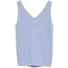 VERO MODA Neck Top Vmnewlex Pointelle-Maglietta con Scollo a V, Modello Noos, Brunnera Blu, M Donna