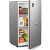 Upstreman 91 Litri Frigorifero Piccolo senza Congelatore, Frigorifero Monoporta con LED Integrata, Termostato Regolabile, Silenzioso, Frigo Piccolo da Ufficio, Camera, Grigio Argento, CR91