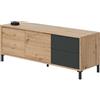 Habitdesign Modulo TV 2 ante e 2 cassetti, mobile TV, modello Brooklyn, finitura in rovere Nodi e grigio antracite, dimensioni: 130 cm (altezza) x 47 cm (fondo)