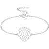 Fauna Bracciale Leone Peltro Artigianale — Animale Totem Regolabile, Catena o Cordino, Finitura Oro o Argento, Regalo Donna Uomo Bambino, Fatto in Francia