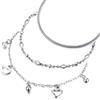 hoduar Cavigliera in acciaio inossidabile per donna, delicata cavigliera a forma di cuore, gioiello per donna, regalo di Natale