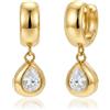 SIXDUTON Orecchini Cerchio Donna Orecchini Pendenti Argento 925 (B - Gold)