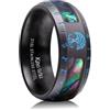 King Will Fede nuziale da uomo 8 mm in acciaio inox, modello girevole o base, placcato nero/grigio/argento/oro, con motivo greco a chiave, runico o albero della vita, vestibilità confortevole, 54.3