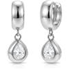 SIXDUTON Orecchini Cerchio Donna Orecchini Pendenti Argento 925 (B - Argento)