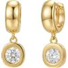 SIXDUTON Orecchini Cerchio Donna Orecchini Pendenti Argento 925 (A - Gold)