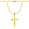 AMAR PRAGNA, collana in oro 925/585 con croce per donna/uomo, intrecciata originale, larghezza 3,8 mm, collana in oro, collana con croce in oro 585, 60 cm, Argento